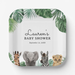 Safari Animals Baby Dusche Pappteller