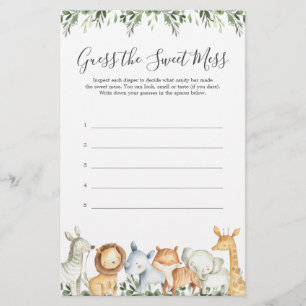 Safari Animals Baby-Dusche schätzen das süße Chaos