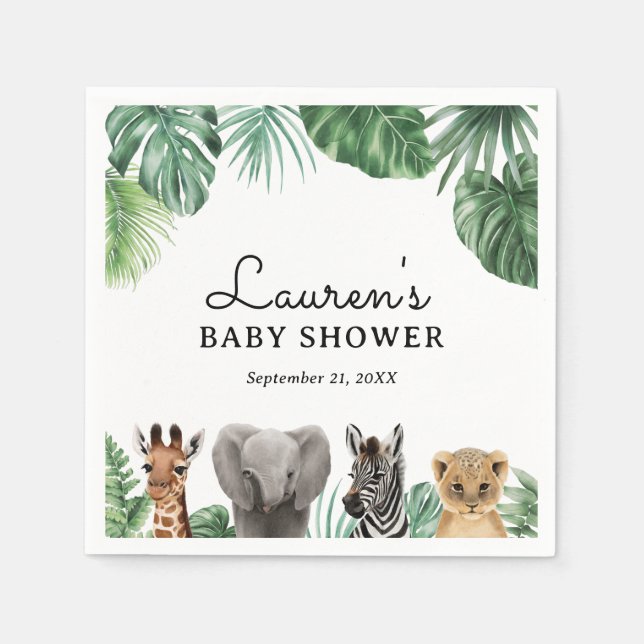 Safari Animals Baby Dusche Serviette (Vorderseite)