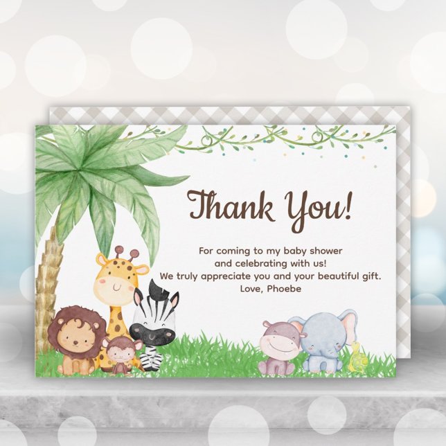 Safari Animals Baby Dusche Vielen Dank Karten (Safari Animals Baby Shower Thank You Cards)