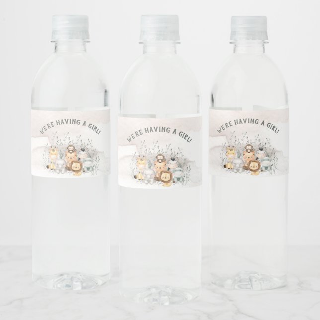 Safari Animals Baby Dusche Wasser Flasche Etikett (Flaschen)