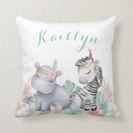 Safari Animals Baby Kinderzimmer Girl Kissen