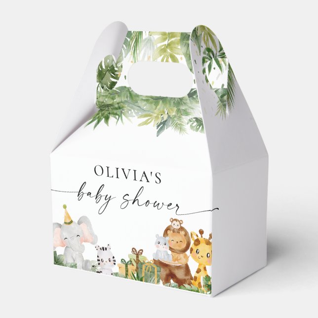 Safari Animals Baby Showbox Geschenkschachtel (Vorderseite)