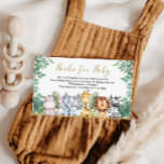 Safari Animals Baby Shower Book for Baby Enclosure Begleitkarte<br><div class="desc">Vorstellung unseres Safari Animals Baby Shower Book for Baby Enclosure! Ermuntern Sie Ihre Gäste, mit diesen bezaubernden Safari-Buchkarten ein Buch für das Baby mitzubringen. Diese Karten mit bezaubernden Safari-Tieren sorgen für eine Touch Abenteuer in Ihrer Babydusche. Das im Dschungel inspirierte Design eignet sich perfekt für eine Safari- oder Dschungeldusche, und...</div>