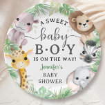 Safari Animals Baby Shower Boy Cute Jungle  Pappteller<br><div class="desc">Add a touch of elegance to your Baby Shower with our Safari Animals Baby Shower Paper Plates! Don't settle for the ordinary. Elevate your celebration,  order your today,  and make your event extraordinary!</div>