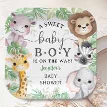 Safari Animals Baby Shower Boy Tropical Jungle