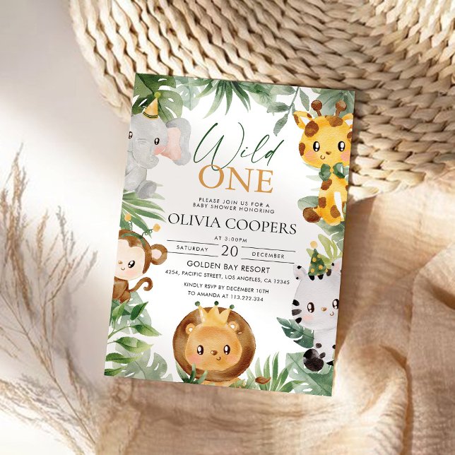 Safari Animals Baby Shower Einladung (Von Creator hochgeladen)
