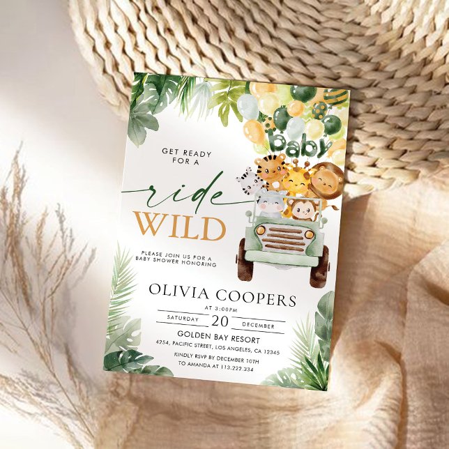 Safari Animals Baby Shower Einladung (Von Creator hochgeladen)