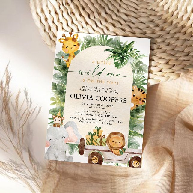 Safari Animals Baby Shower Einladung (Von Creator hochgeladen)