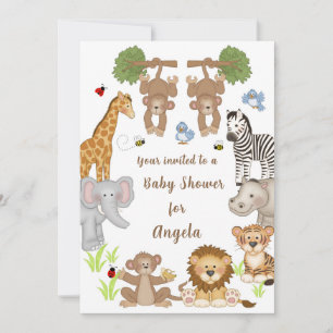 Safari Animals Baby Shower Einladung