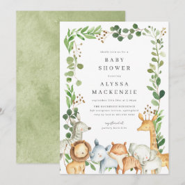 Safari Animals Baby Shower Invitation Einladung