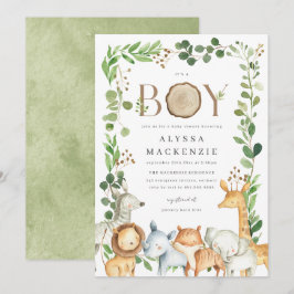 Safari Animals Baby Shower Invitation Einladung