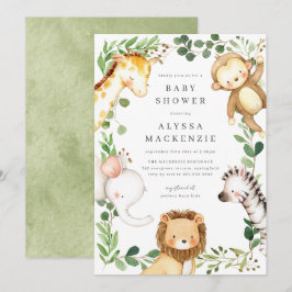 Safari Animals Baby Shower Invitation Einladung