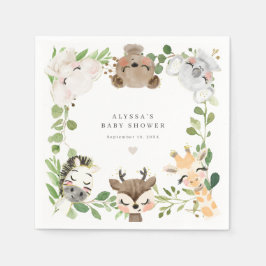 Safari Animals Baby Shower Party Paper Napkins Serviette