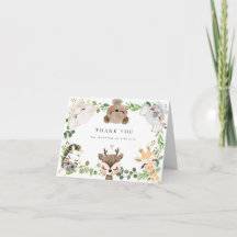 Safari Animals Baby Shower Thank You Card