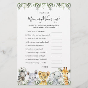 Safari Animals Baby Shower Was ist Mommy Wear