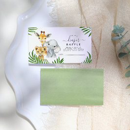 Safari Animals Baby Shower Windelwuler Raffle Begleitkarte