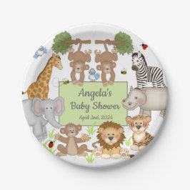 Safari Animals Baby Showroom Party Table Pappteller