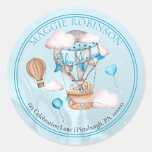 Safari Animals Balloons Baby Dusche Rücksendeadres