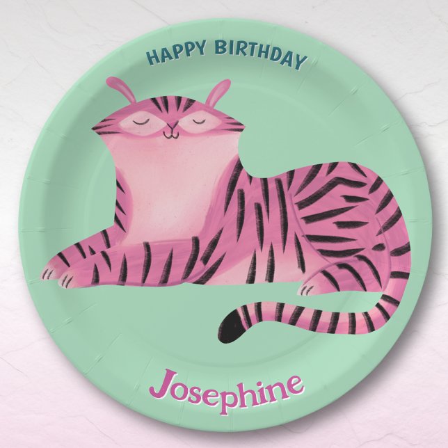 Safari animals birthday lioness girl pappteller (Von Creator hochgeladen)