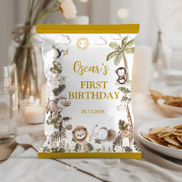 Safari Animals Birthday Party Chip Bag Wrapper Flyer