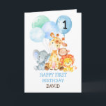 Safari Animals Boy Fist Geburtstag Niedlich 1. Geb Karte<br><div class="desc">Safari Animals Boy Fist Geburtstag Niedlich 1. Geburtstag</div>