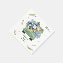 Safari Animals Car Boy Baby Dusche Serviette