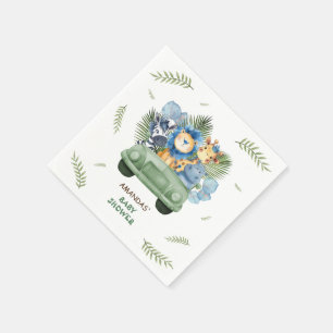 Safari Animals Car Boy Baby Dusche Serviette