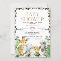 Safari Animals Cheetah Print Baby Dusche