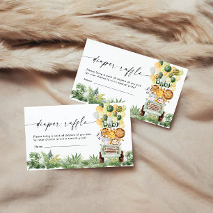 Safari Animals Diaper Raffelkarte Begleitkarte
