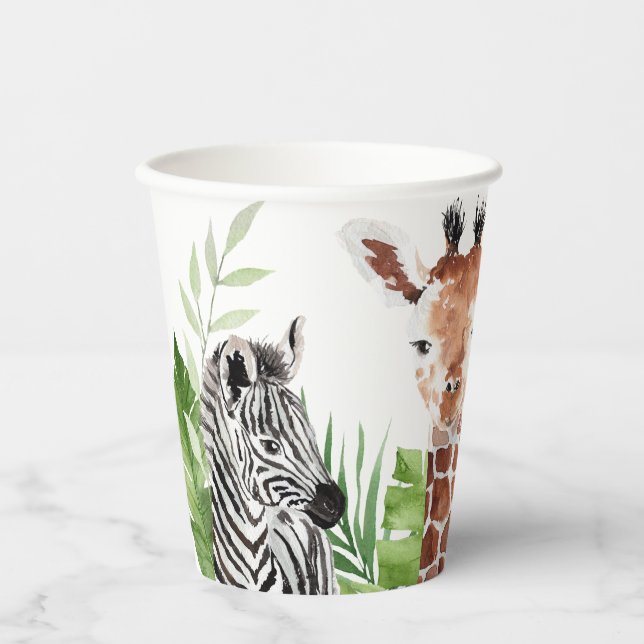Safari Animals Geburtstag Pappbecher (Vorderseite)