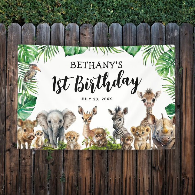 Safari Animals Geburtstagsparty Banner (Von Creator hochgeladen)