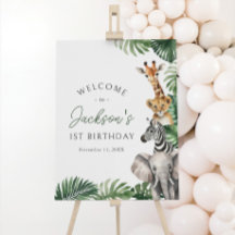 Safari Animals Geburtstagsparty Begrüßungszeichen