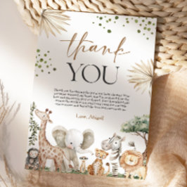 Safari Animals Gender Neutral Baby Shower Dankeskarte