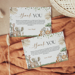 Safari Animals Gender Neutral Baby Shower Thank Yo Dankeskarte