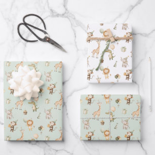 Safari Animals Geschenk Wrap Jungle Wrapping Paper Geschenkpapier Set
