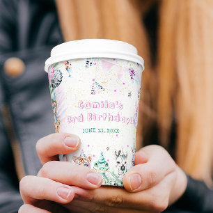 Safari Animals Girl Geburtstag Pappbecher