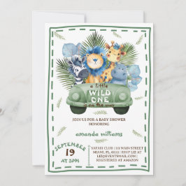 Safari Animals Greenerity Car Baby Shower Einladung
