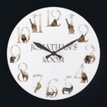 Safari Animals Große Wanduhr<br><div class="desc">Dieses Design kann in dem Bereich personalisiert werden, der durch das Ändern des Fotos und/oder Textes zur Verfügung gestellt wird. Sie können auch angepasst werden, indem Sie auf Vorlage personalisieren klicken und dann auf die Schaltfläche klicken, um weitere Optionen anzupassen, um die Hintergrundfarbe zu löschen oder zu ändern, Text hinzuzufügen,...</div>