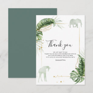 Safari Animals Jungle Baby Dusche Dankeskarte