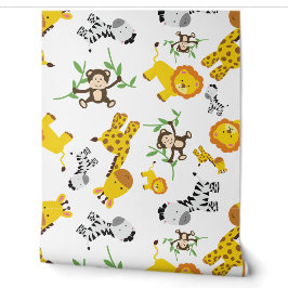 Safari Animals Jungle Niedlich Baby Tapete