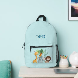 Safari Animals Kids School Bedruckter Rucksack