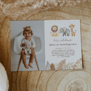 Safari Animals Landscape Foto Einladung