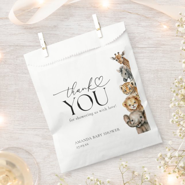 Safari Animals Moderne Babydusche Geschenktütchen (Ausgeschnitten)