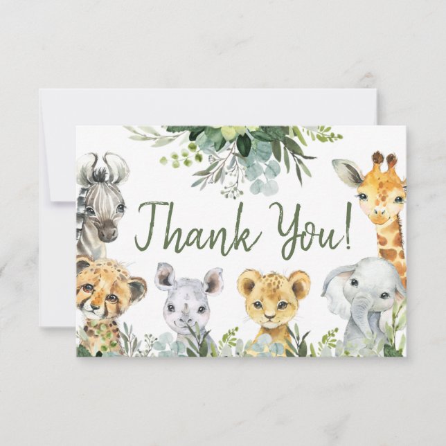 Safari Animals Oh Baby Greenery Jungle Baby Dusche (Vorderseite)