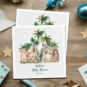 Safari Animals Palm Trees Baby Dusche Serviette