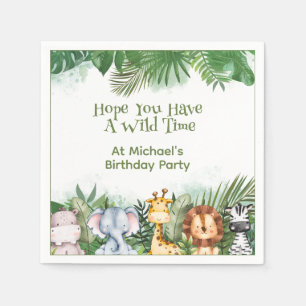Safari Animals Personalisiert Serviette