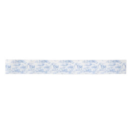 Safari Animals Toile de Jouy Blue Satinband