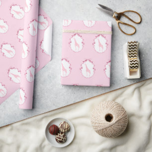 Safari Animals Toile de Jouy Dusty Pink Geschenkpapier