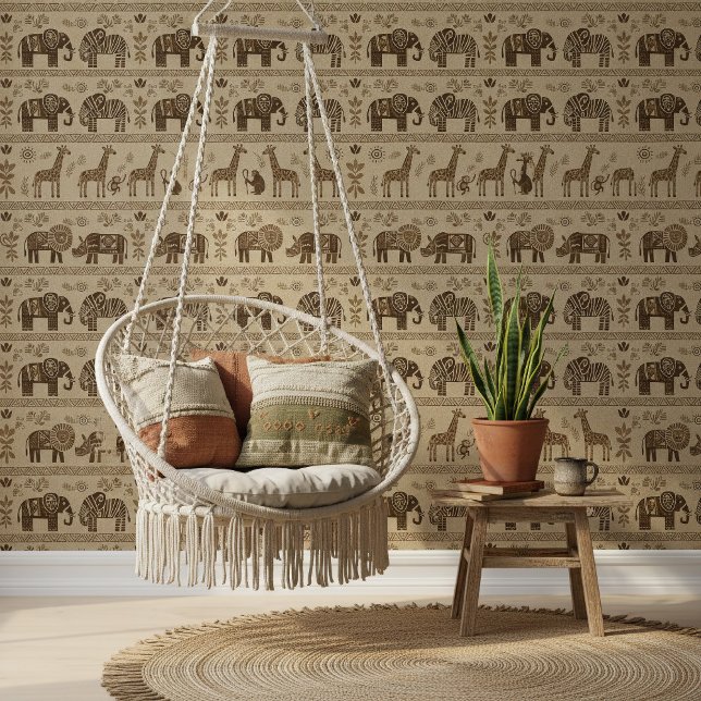 Safari Animals Tribal Print ID1240 Tapete (Von Creator hochgeladen)